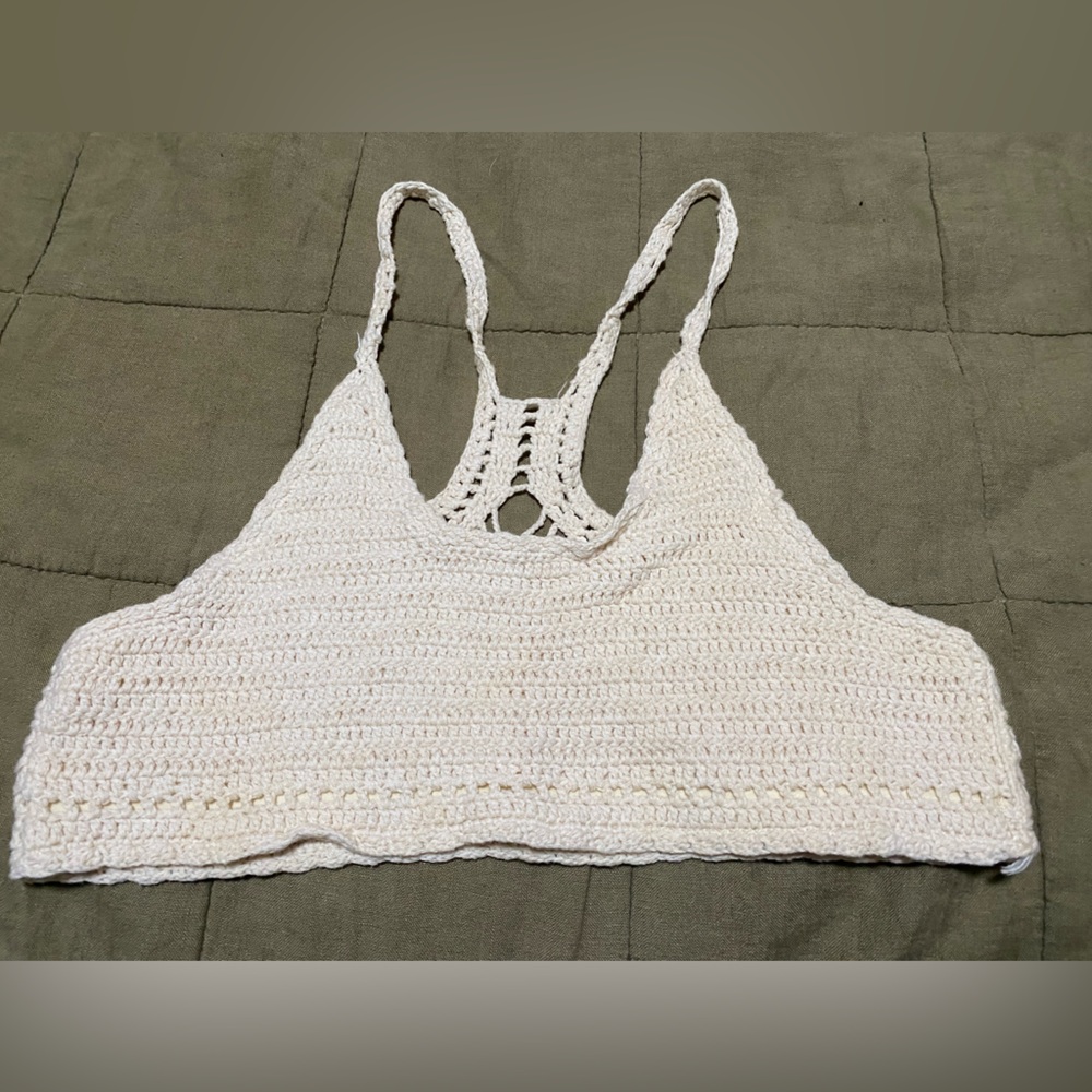 Cream Crochet Bralette (M/L)